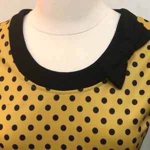 Sourpuss Retro Mustard Yellow Polka Dot Dress XL